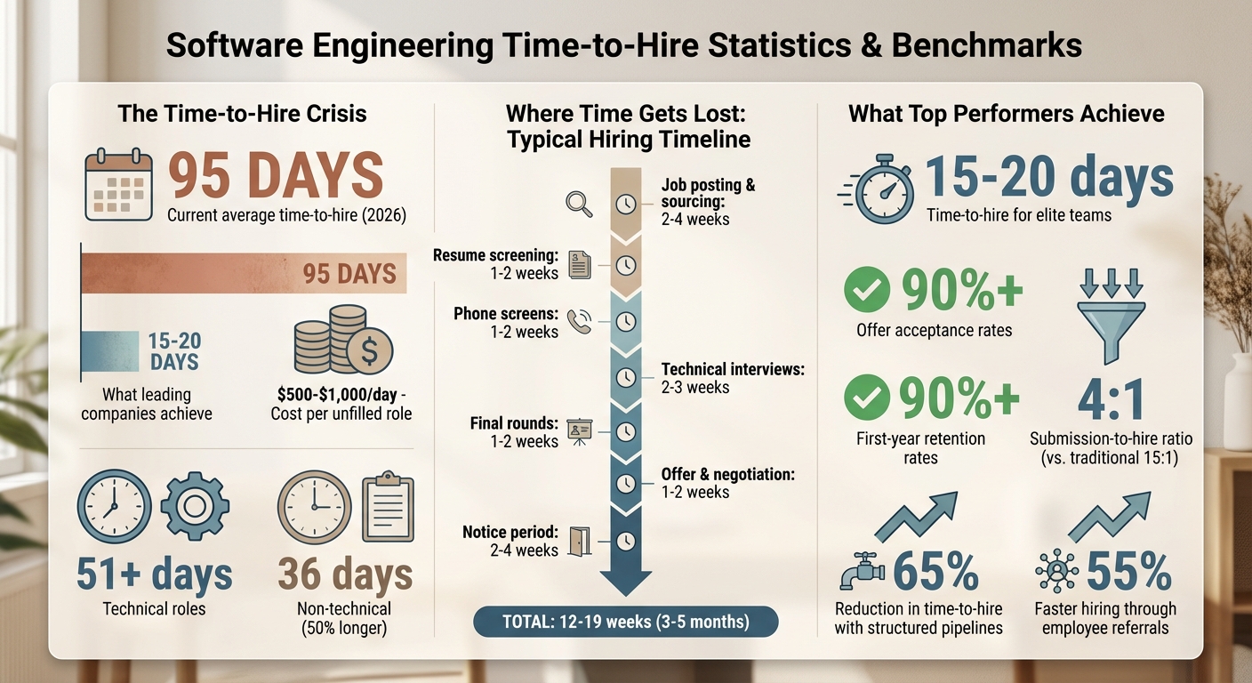 Software Engineering Time-to-Hire Benchmarks and Costs