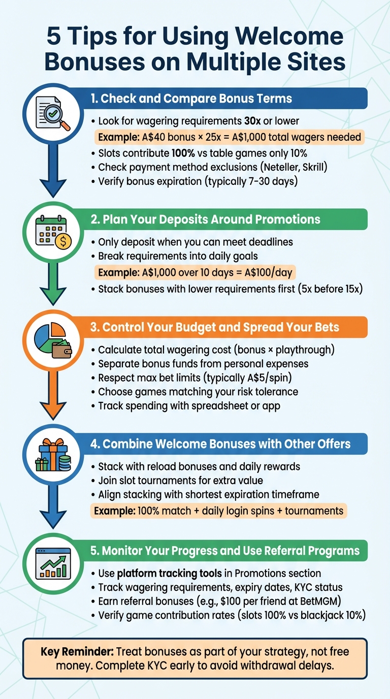 5 Steps to Maximize Welcome Bonuses on Multiple Gaming Sites