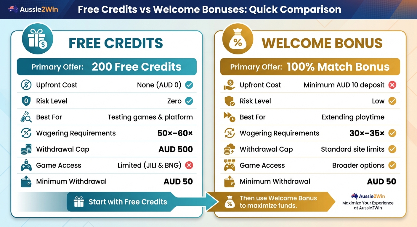 Free Credits vs Welcome Bonuses Comparison