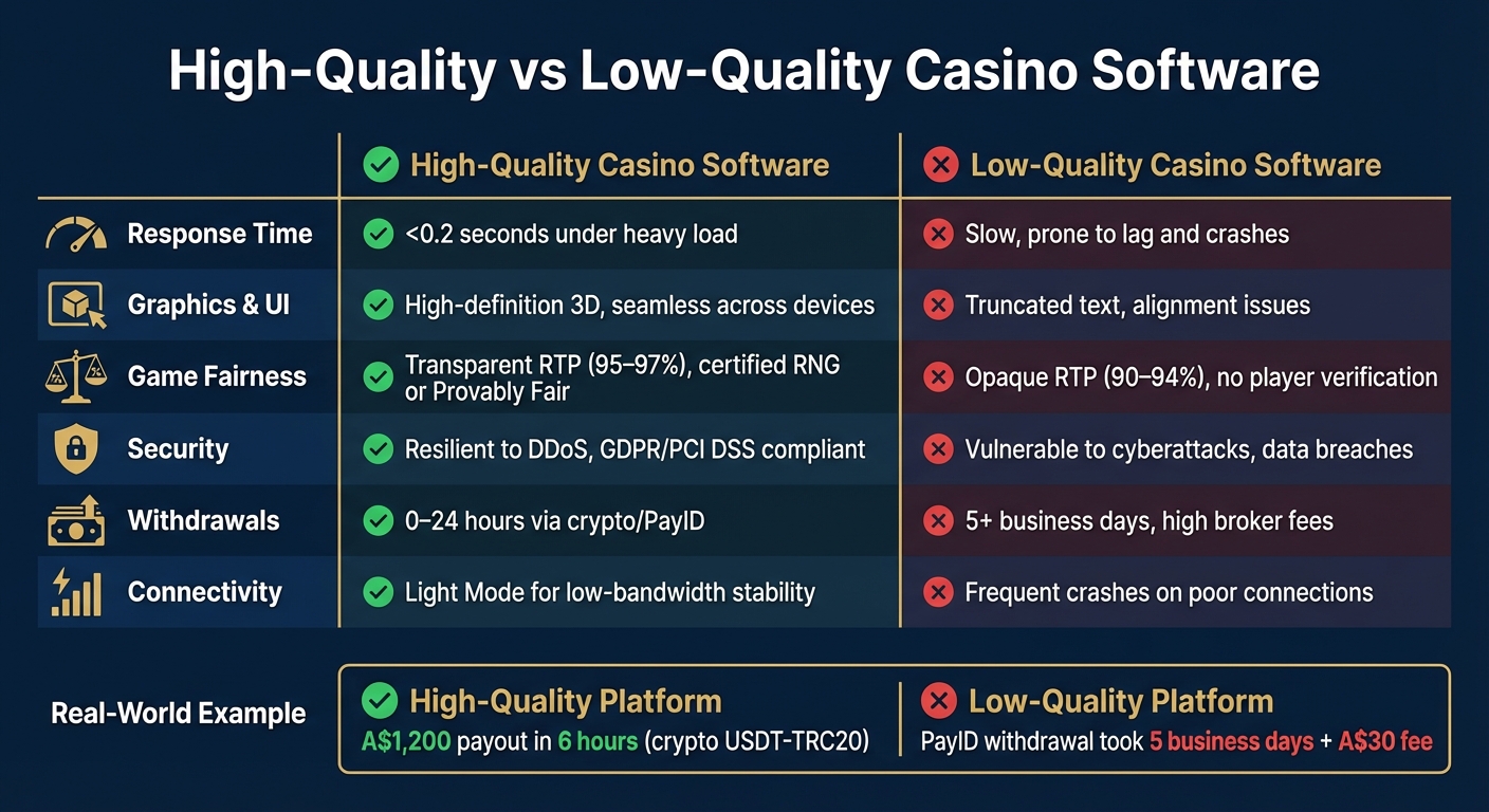 High-Quality vs Low-Quality Casino Software Comparison