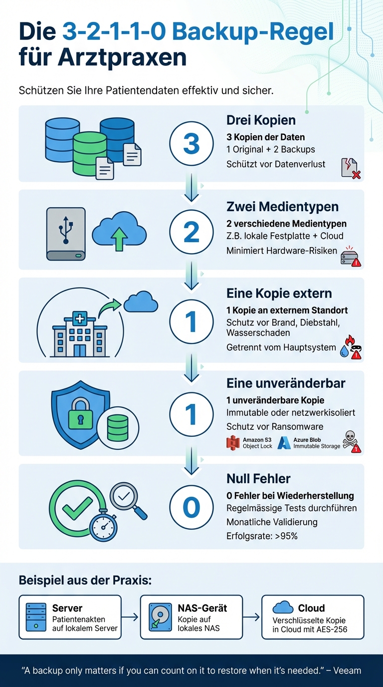 Die 3-2-1-1-0 Backup-Regel für Arztpraxen