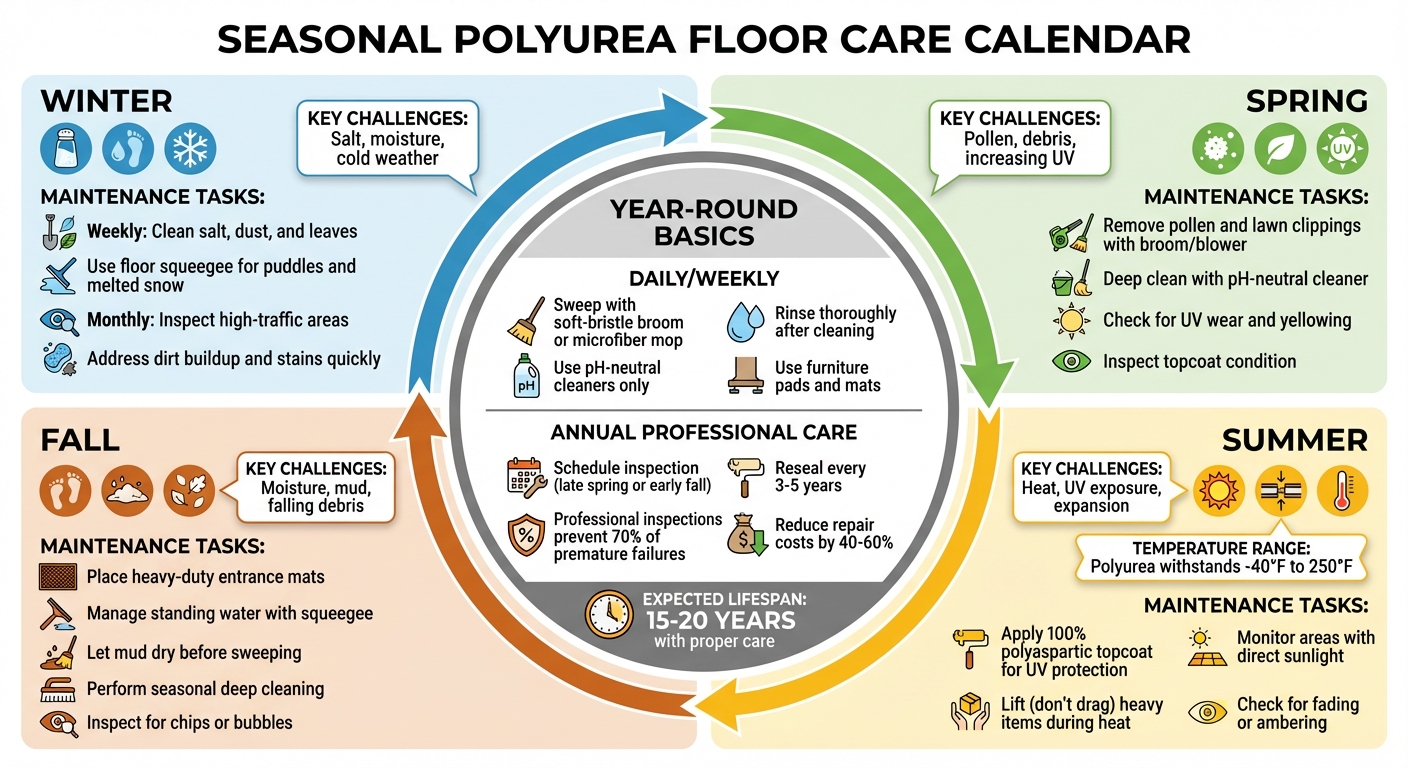 Seasonal Polyurea Floor Care Guide: Year-Round Maintenance Calendar