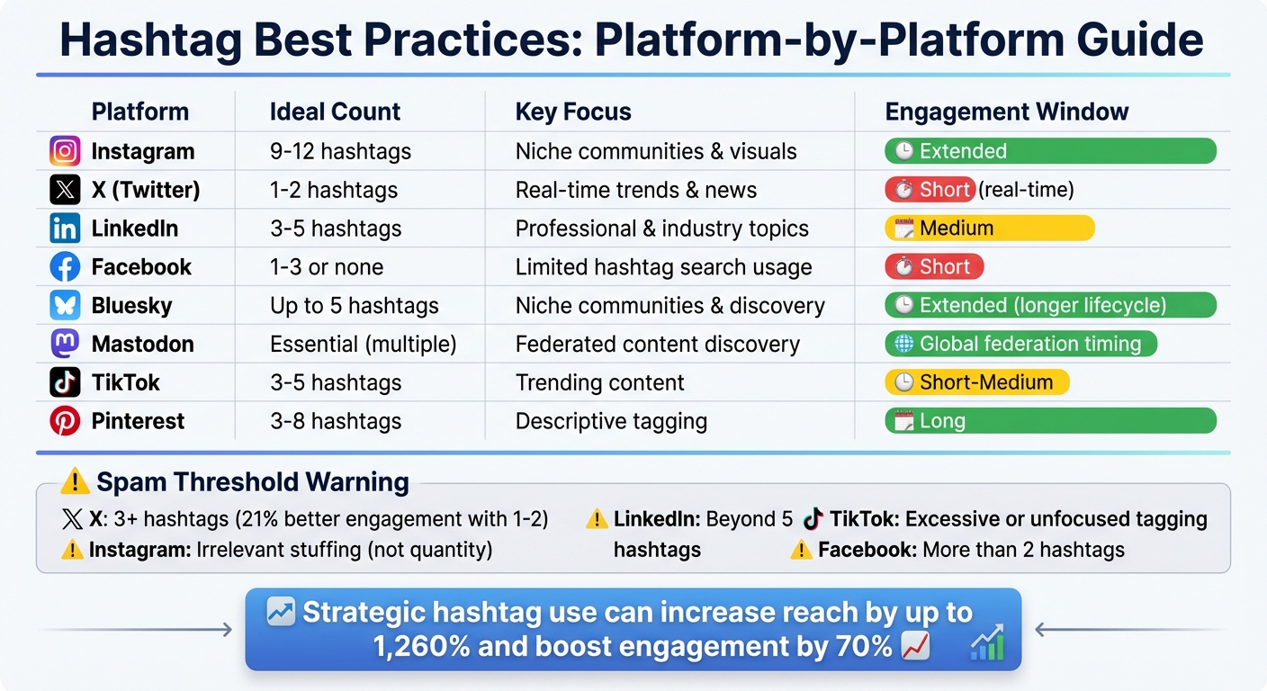 Optimal Hashtag Counts by Social Media Platform