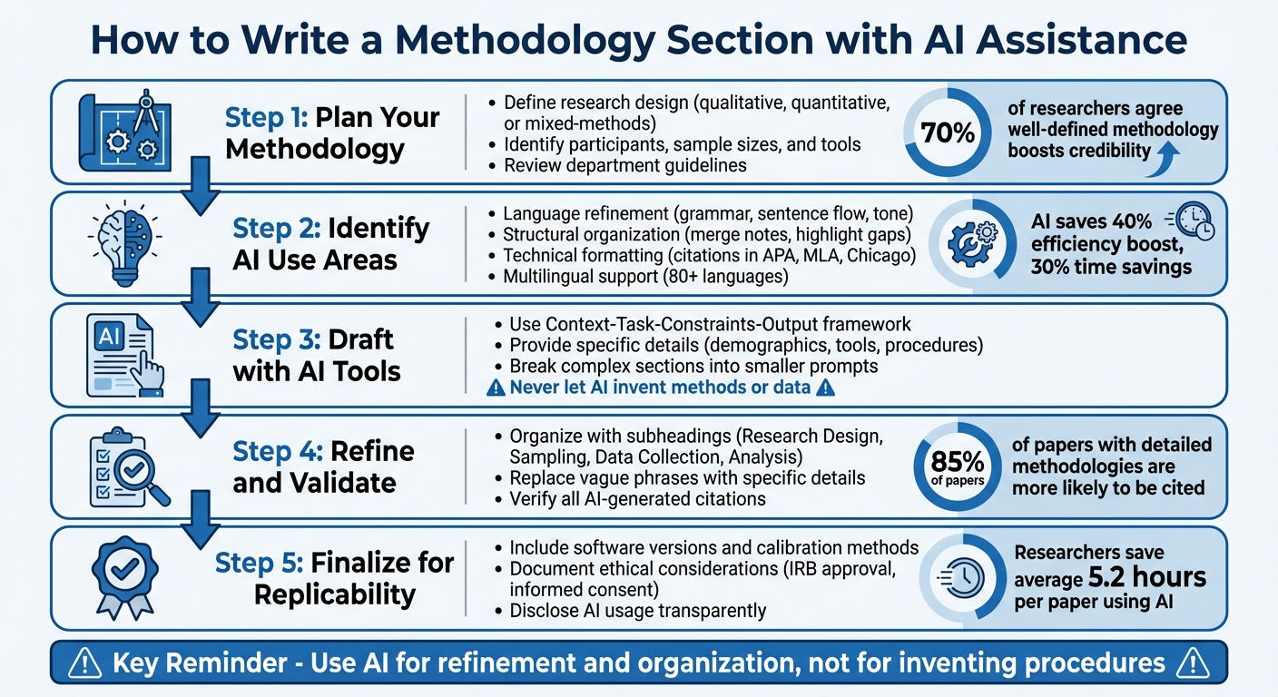5-Step Process for Writing a Methodology Section with AI Assistance