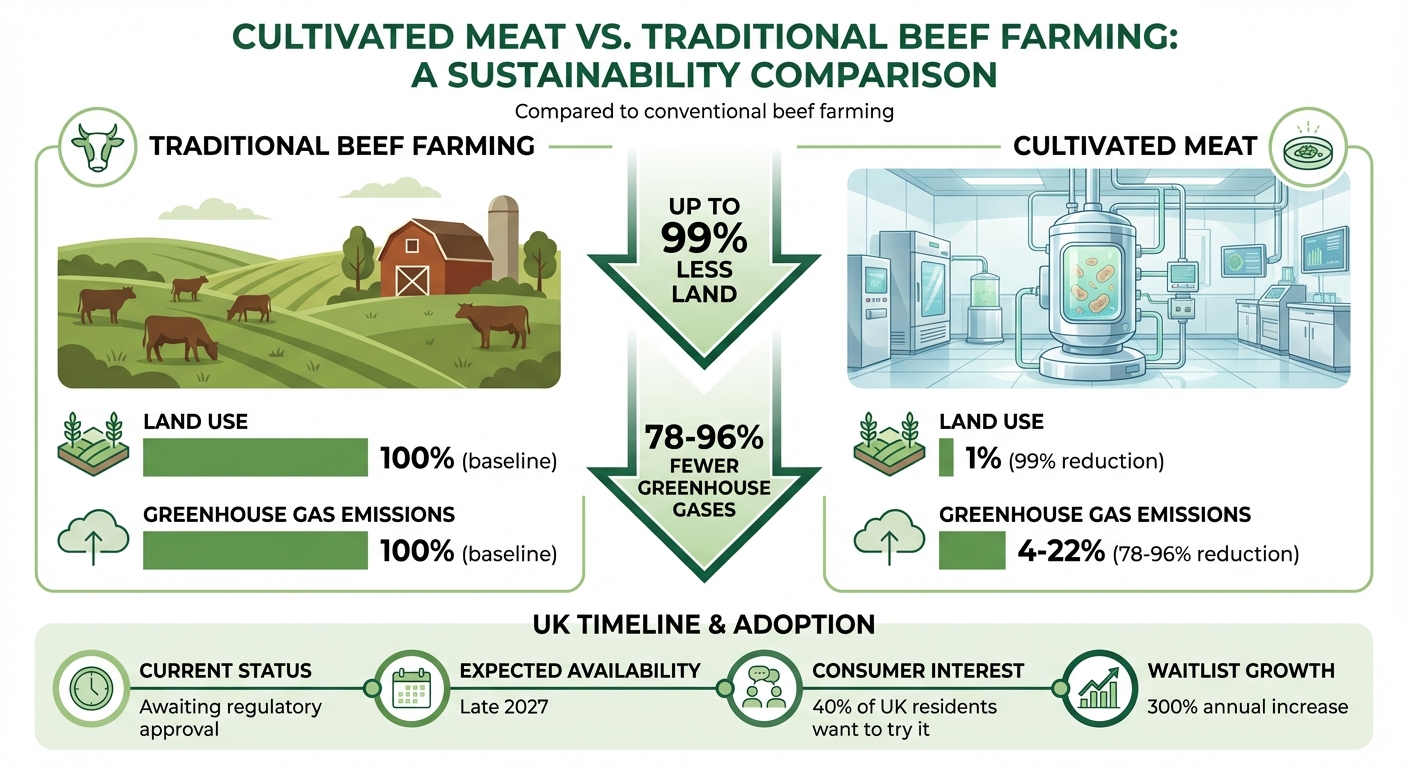Cultivated Meat Environmental Impact vs Traditional Beef Farming