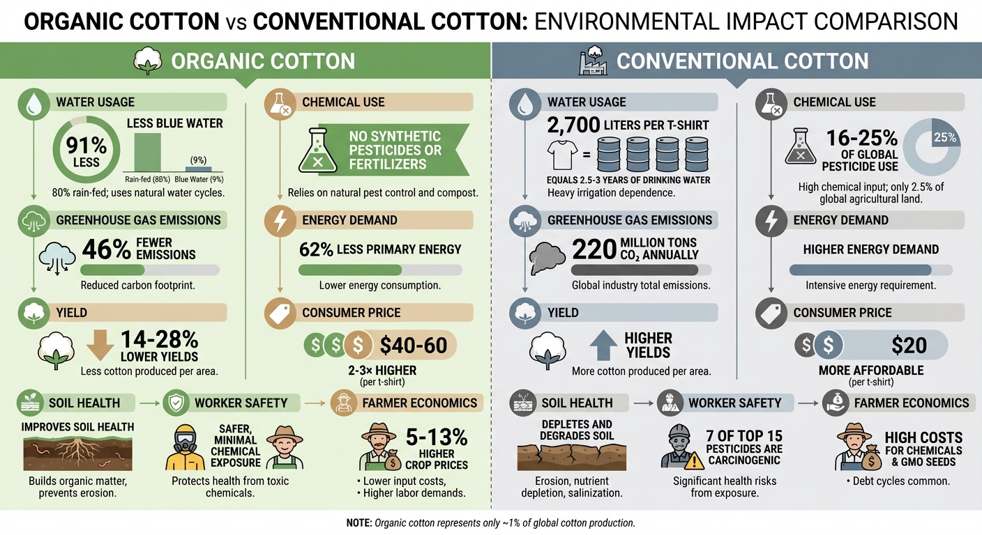 Organic vs Conventional Cotton Environmental Impact Comparison