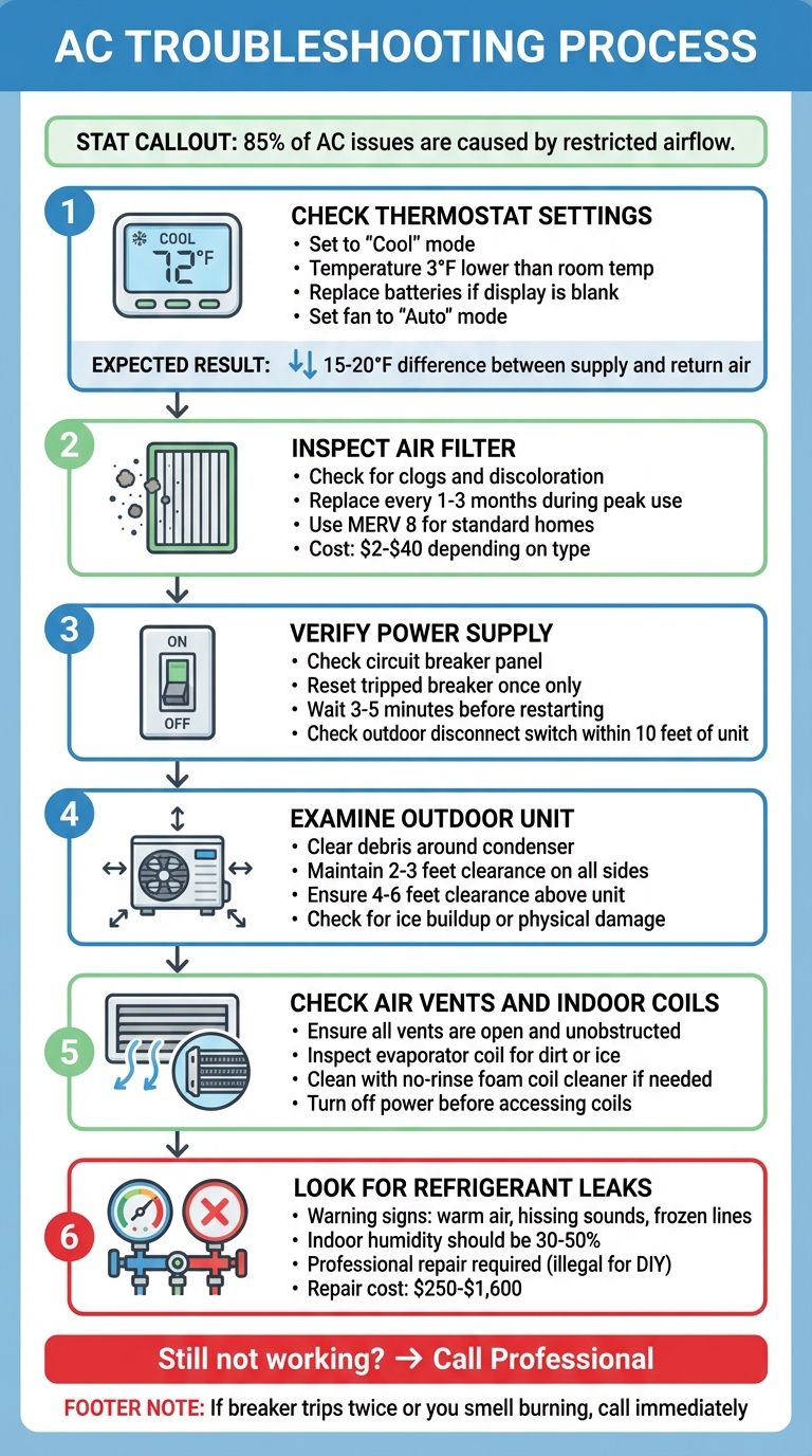 6-Step AC Troubleshooting Guide for Homeowners
