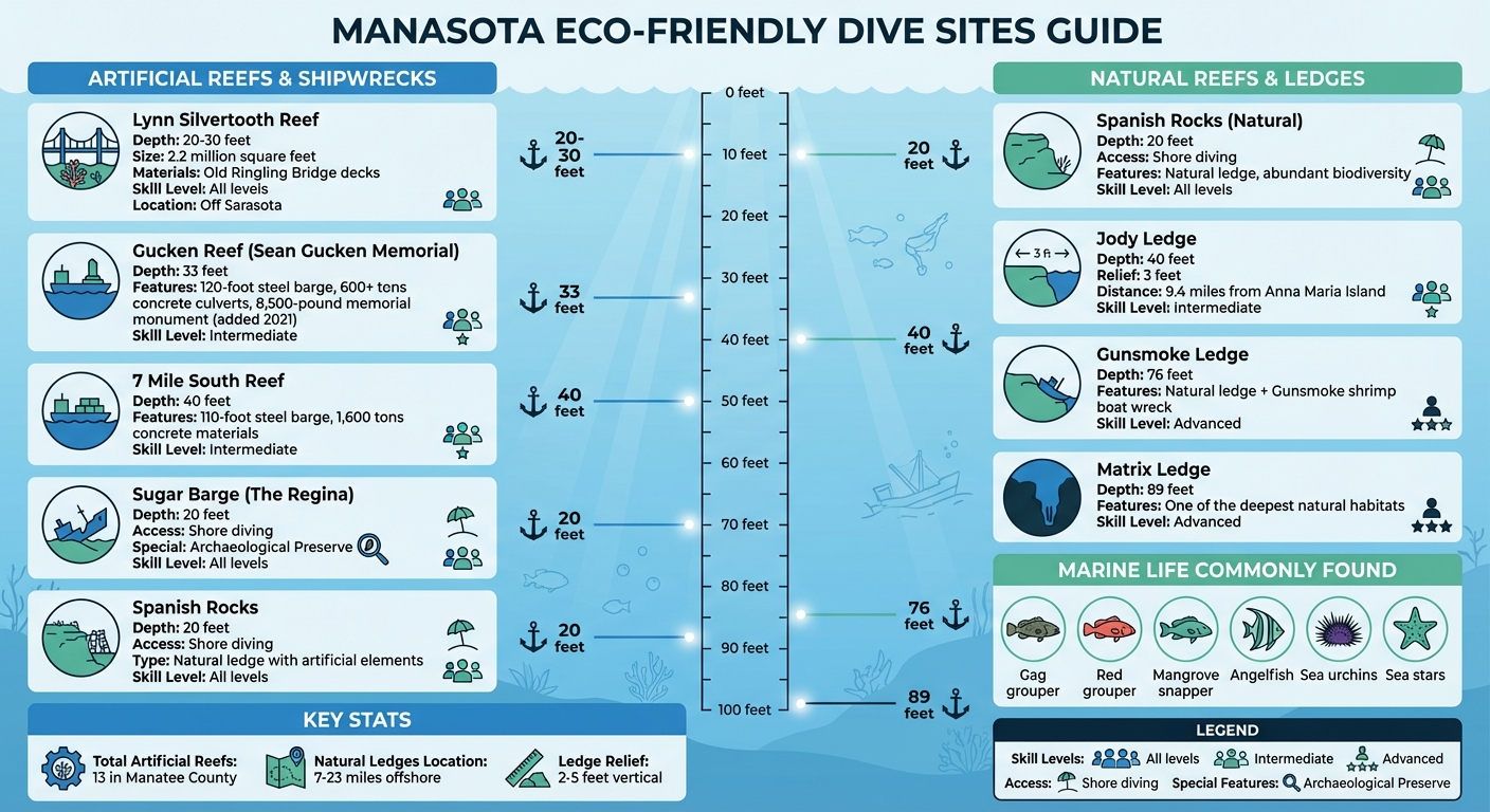 Manasota Eco-Friendly Dive Sites Comparison Guide