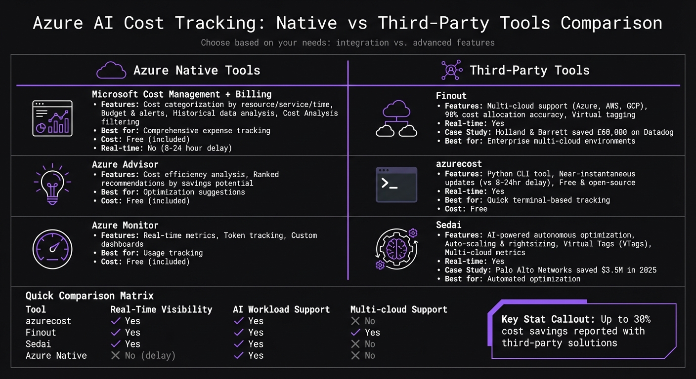 Azure AI Cost Tracking Tools Comparison: Native vs Third-Party Solutions
