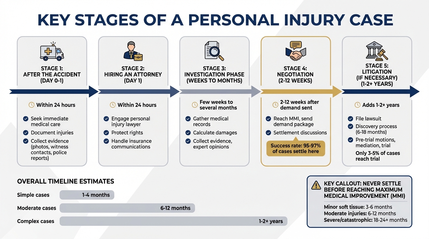 Personal Injury Case Timeline: From Accident to Settlement