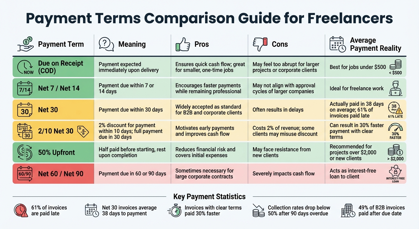 Payment Terms Comparison: Pros, Cons, and Average Payment Times