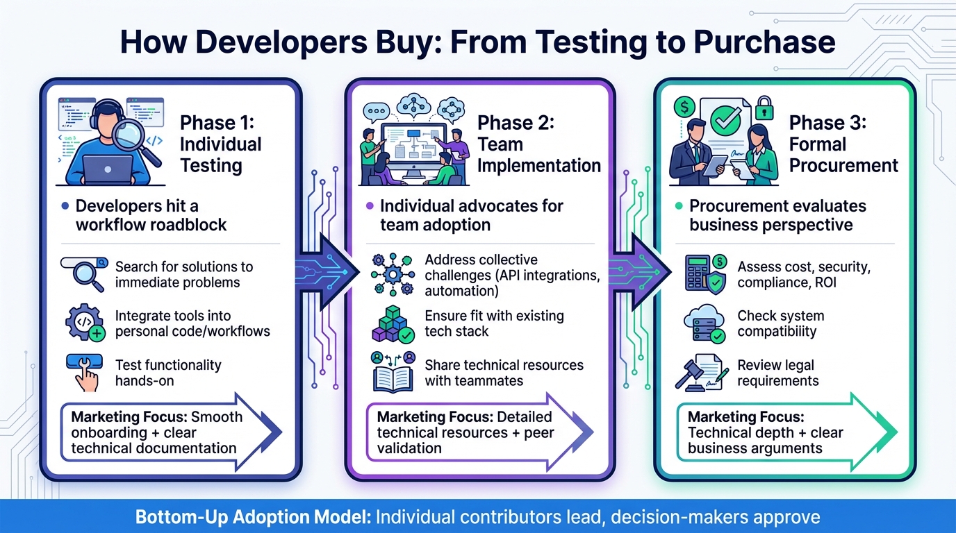 How Developers Buy: The Three-Phase Journey from Testing to Purchase
