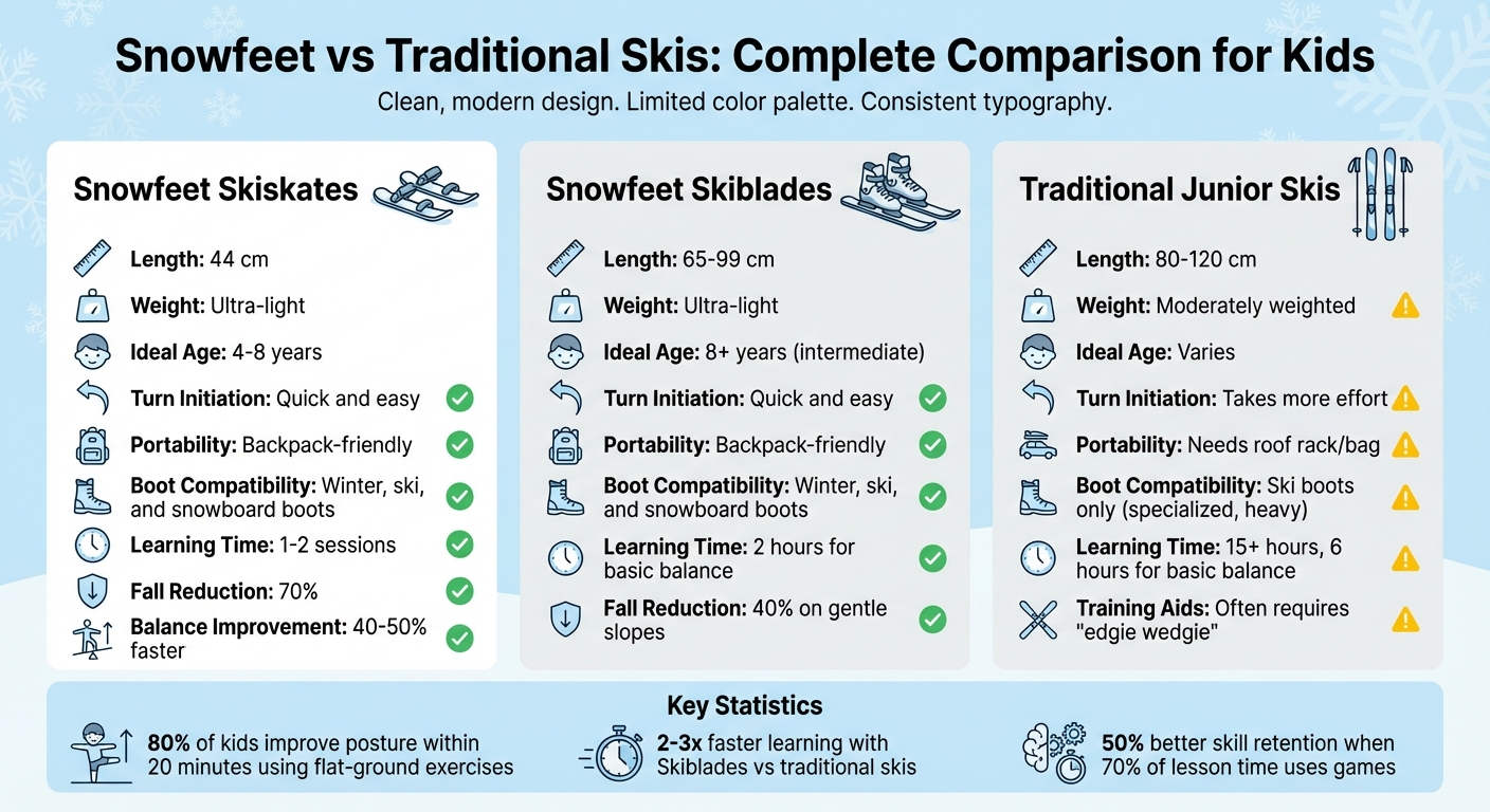 Snowfeet vs Traditional Skis: Complete Comparison for Kids