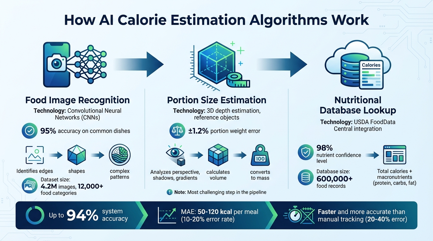How AI Calorie Estimation Algorithms Work: 3-Step Process