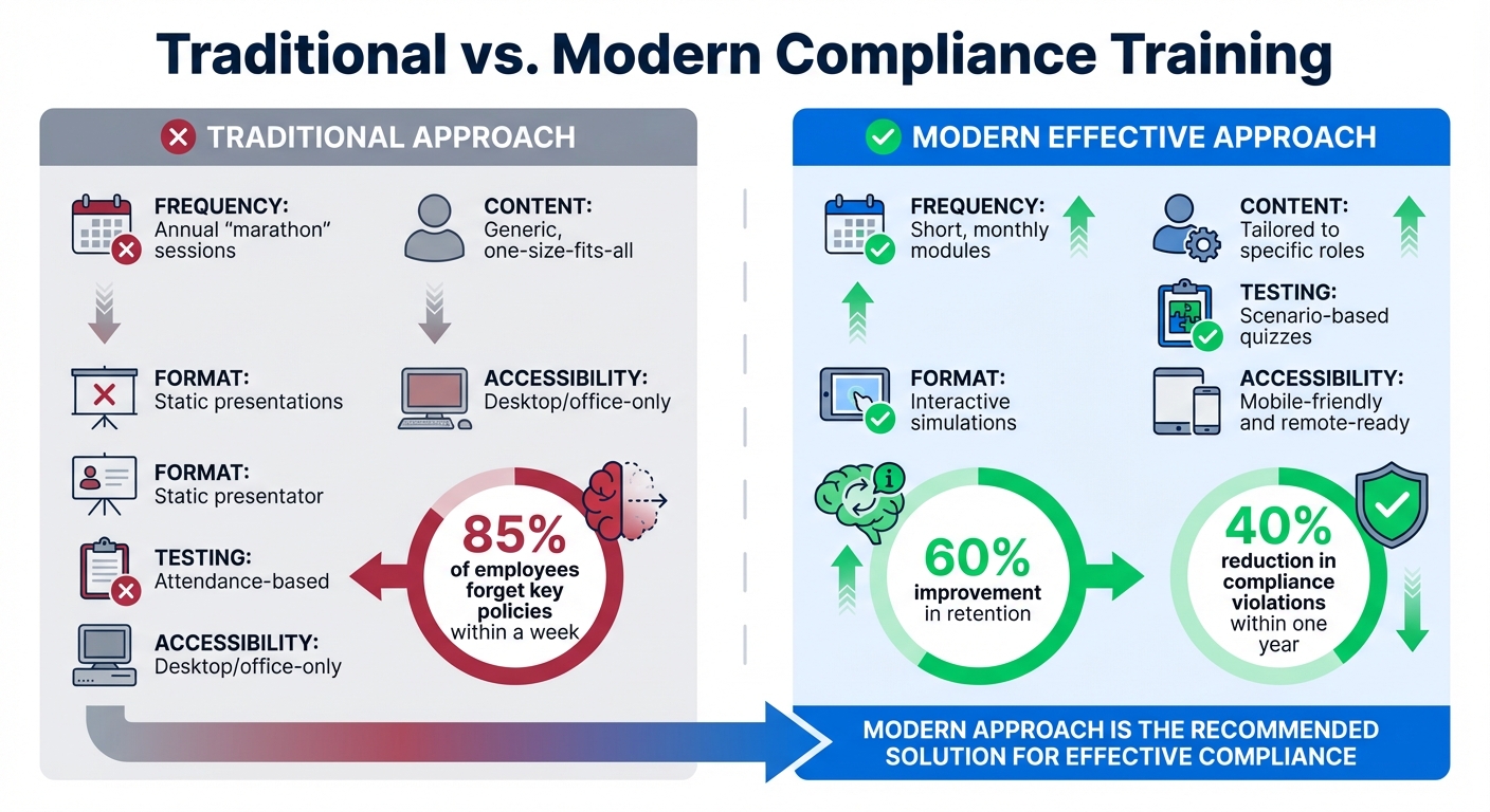 Traditional vs Modern Compliance Training Approaches Comparison