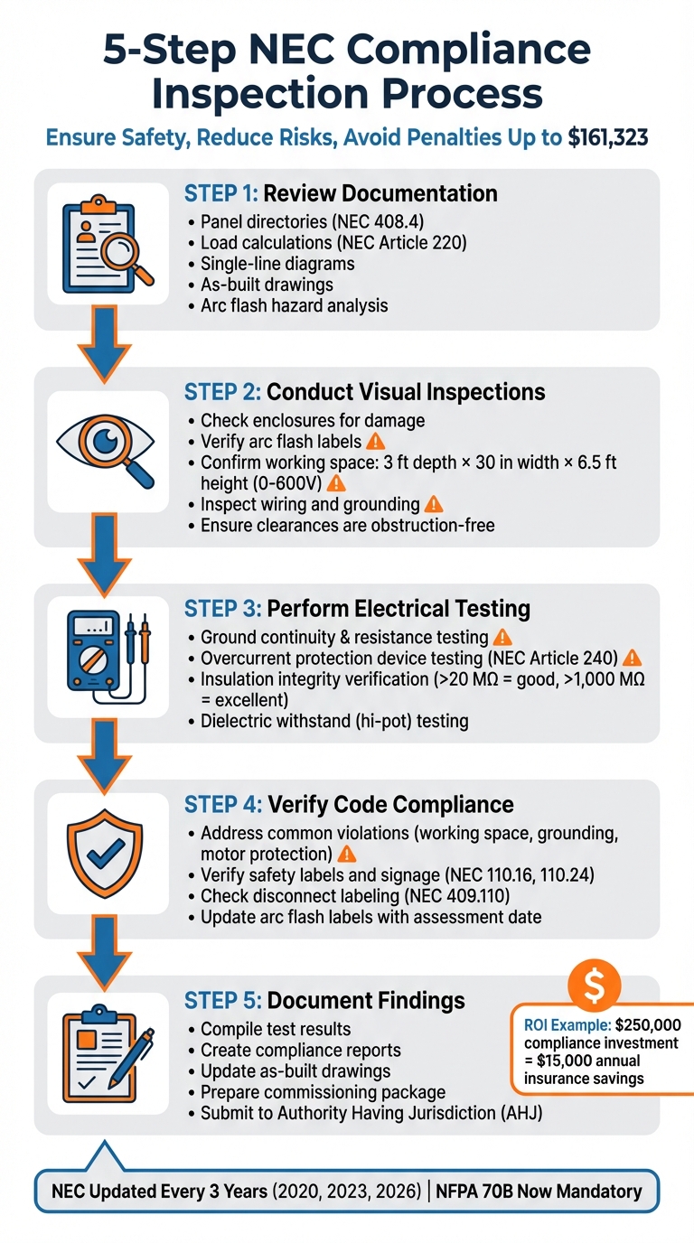 5-Step NEC Compliance Inspection Process for Industrial Equipment