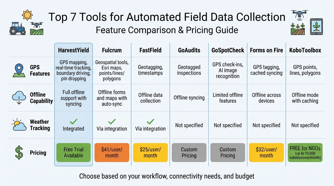 Comparison of 7 Automated Field Data Collection Tools: Features and Pricing