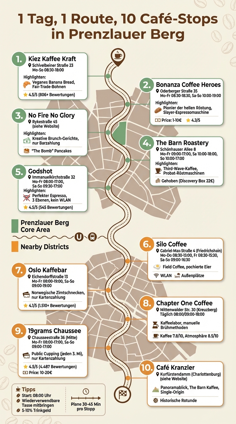 10 beste Cafés in Prenzlauer Berg: Route, Öffnungszeiten und Highlights