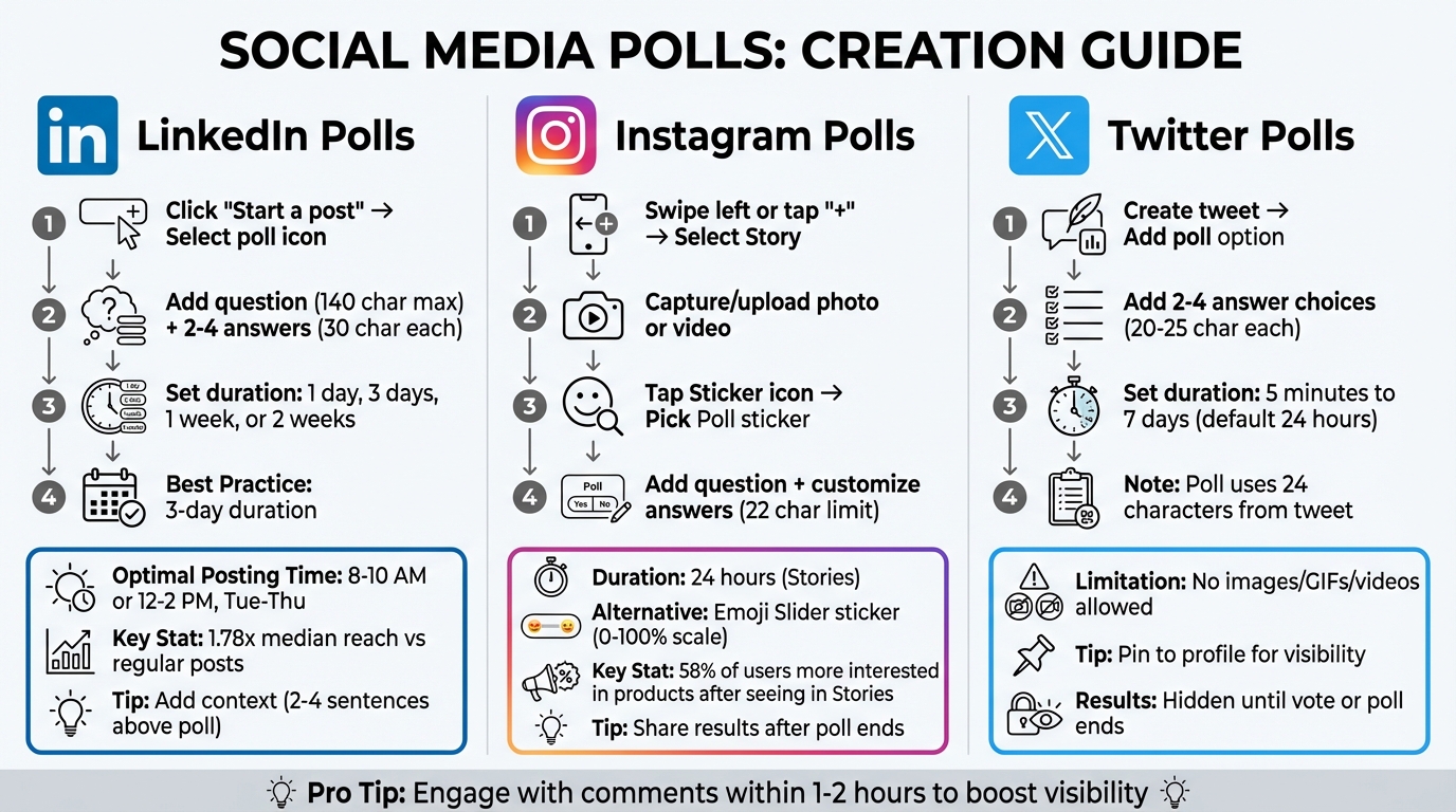Step-by-Step Guide to Creating Polls on LinkedIn, Instagram, and Twitter