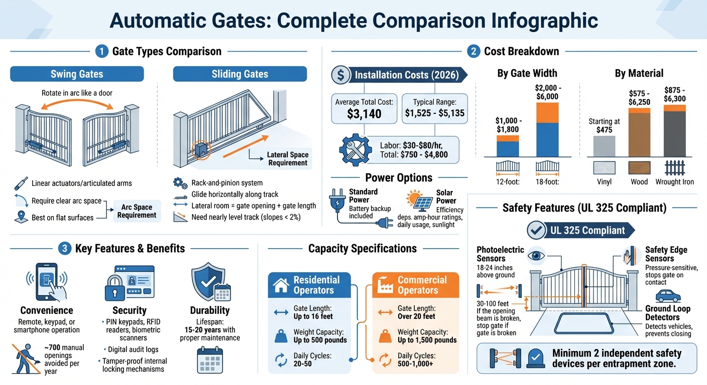 Automatic Gate Types, Costs, and Features Comparison Guide