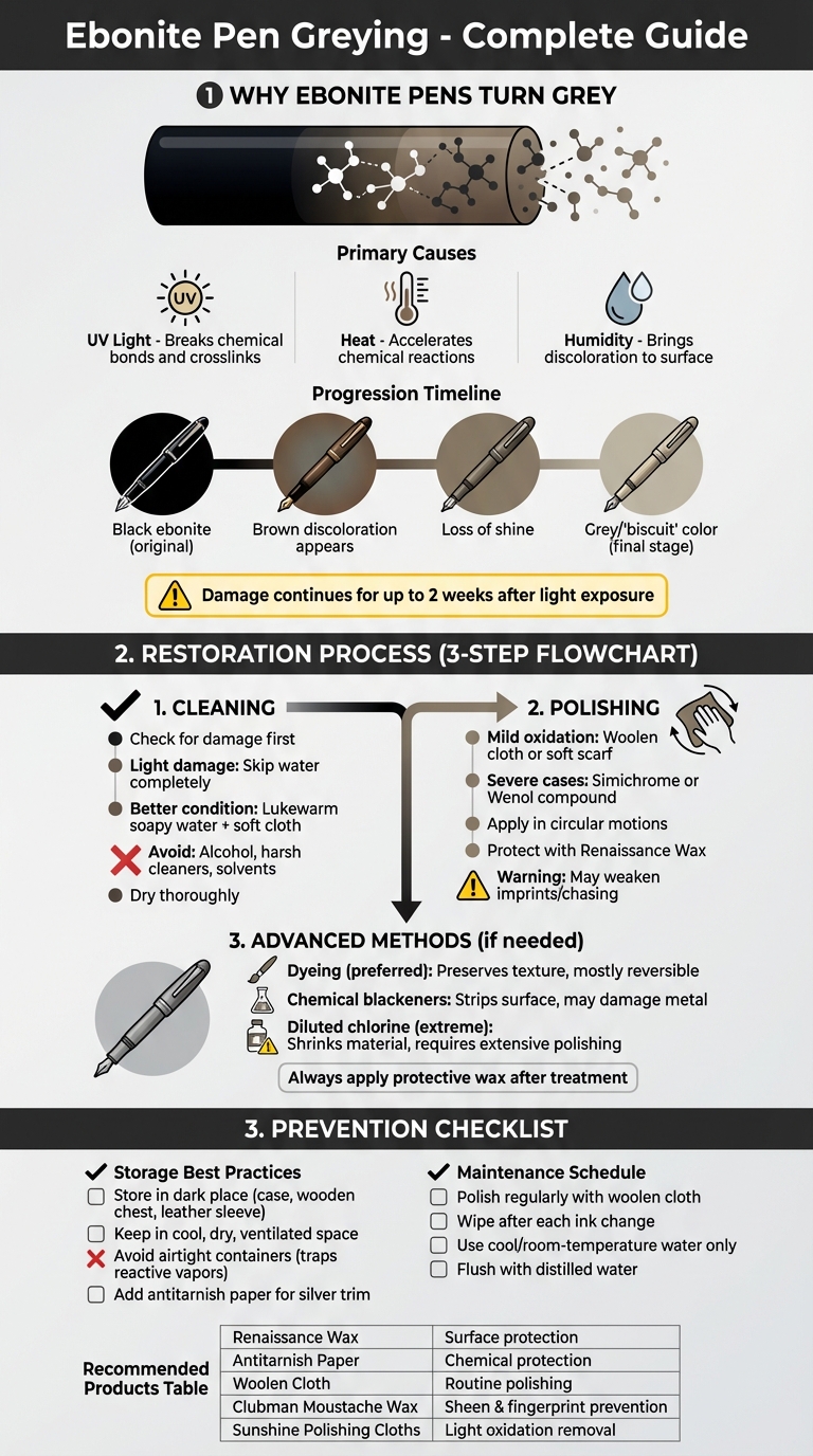 Ebonite Pen Greying: Causes, Restoration Steps, and Prevention Guide