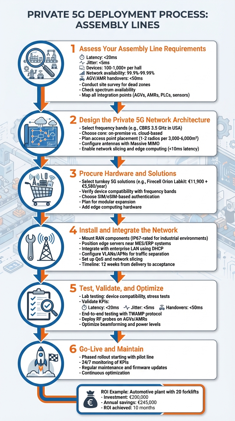 6-Step Process for Deploying Private 5G in Assembly Lines