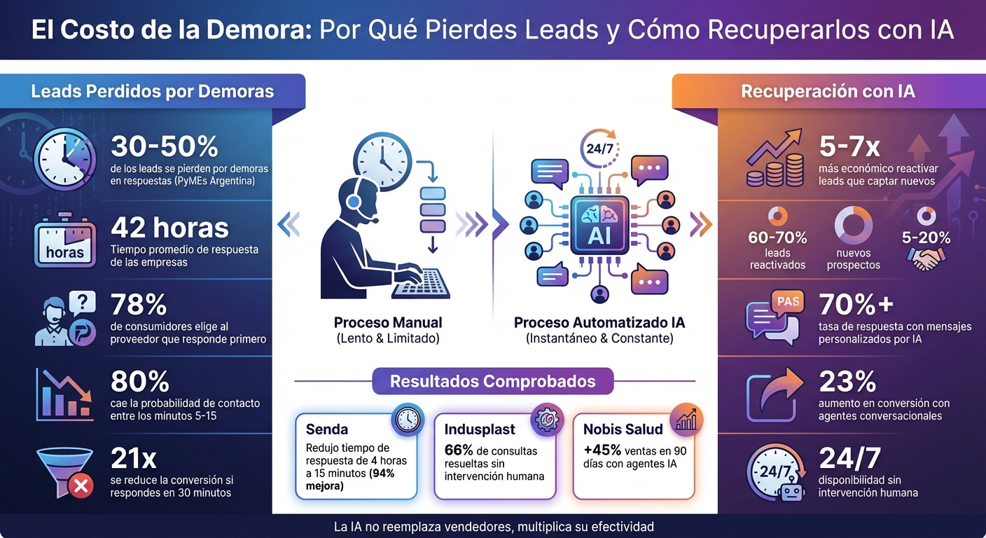 Estadísticas clave de pérdida y recuperación de leads con IA