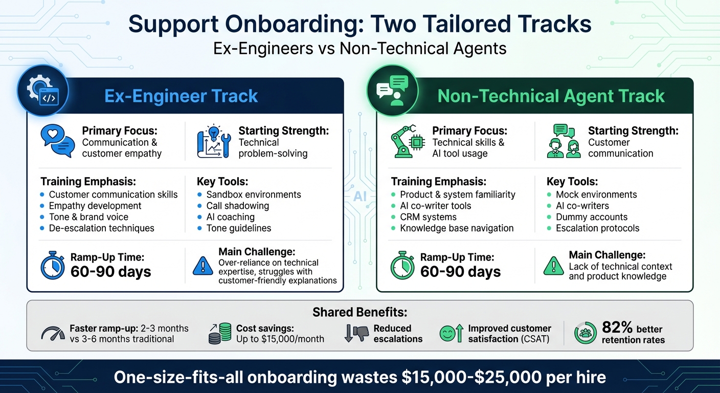 Ex-Engineer vs Non-Technical Agent Onboarding Tracks Comparison