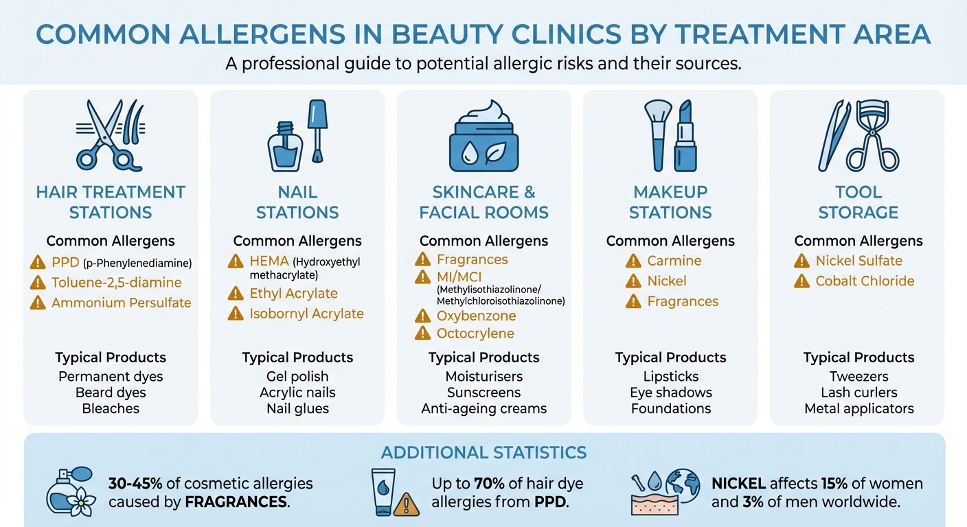 Common Allergens in Beauty Clinics by Treatment Area