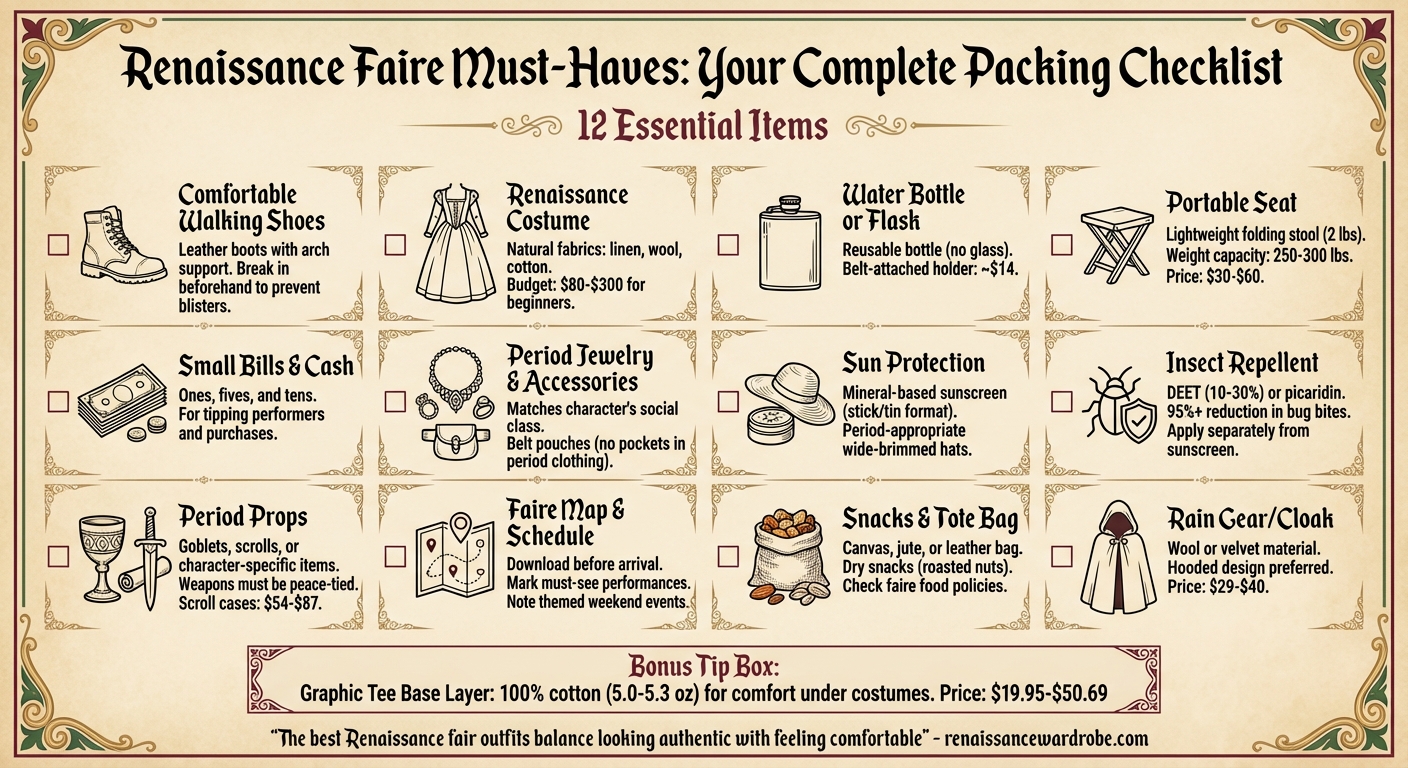 Renaissance Faire Essentials Checklist: 12 Must-Have Items