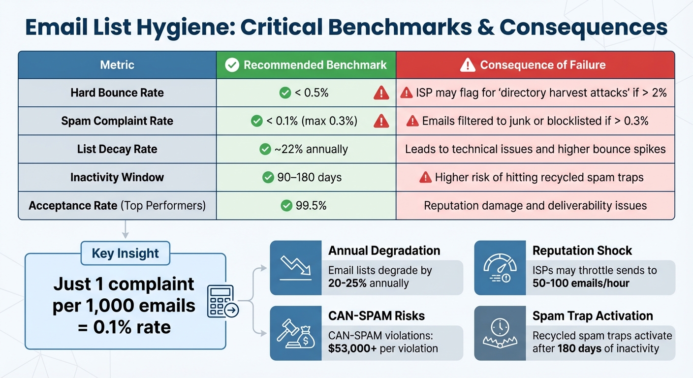 Email List Hygiene Benchmarks and Recommended Actions
