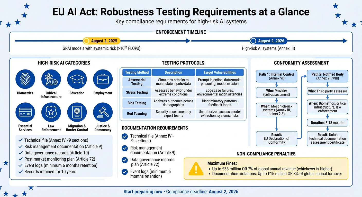 EU AI Act Robustness Testing Requirements and Compliance Timeline