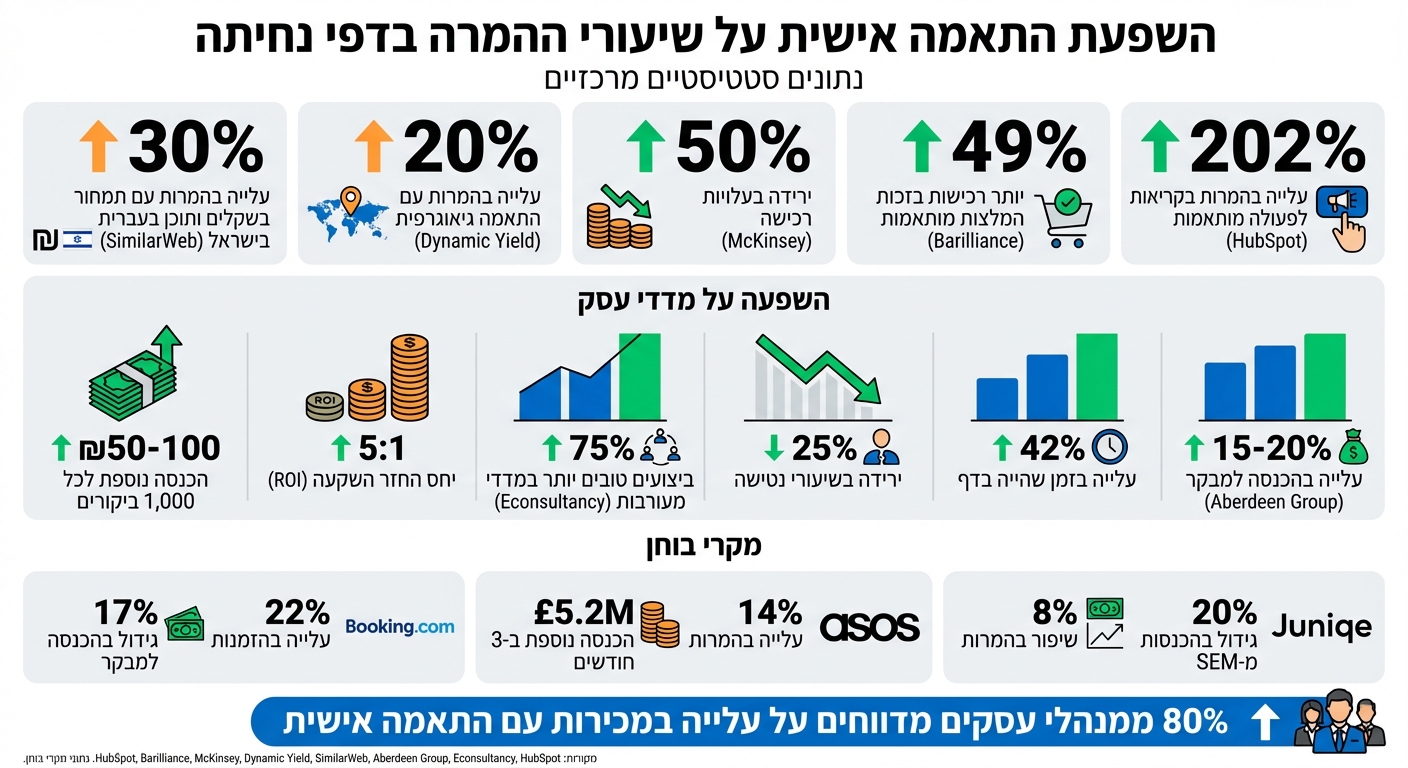 השפעת התאמה אישית בדפי נחיתה על שיעורי המרה - נתונים ומחקרים