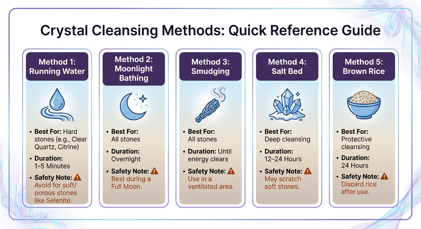 Crystal Cleansing Methods Comparison Guide