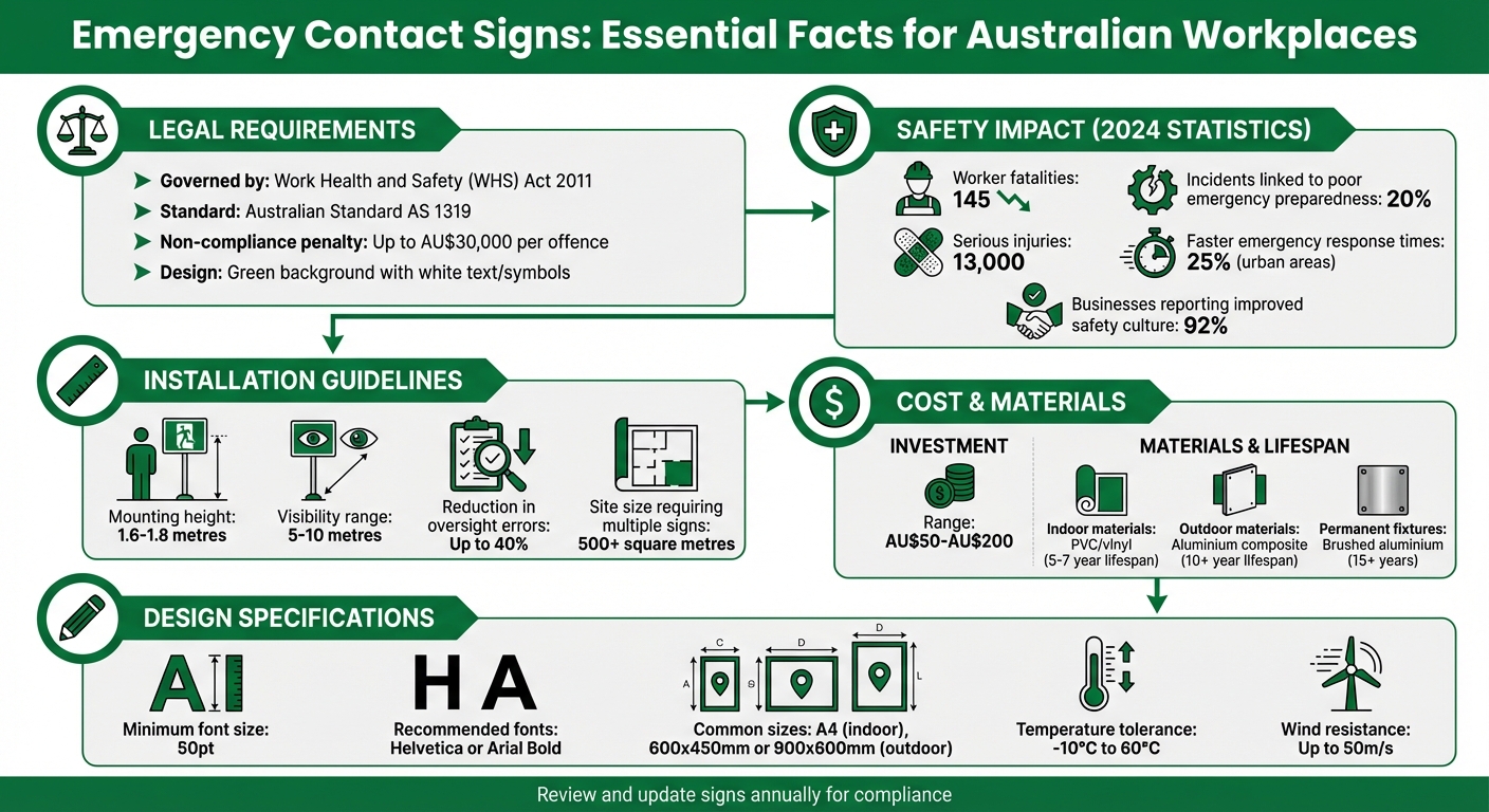Emergency Contact Signs: Key Statistics and Compliance Requirements for Australian Workplaces