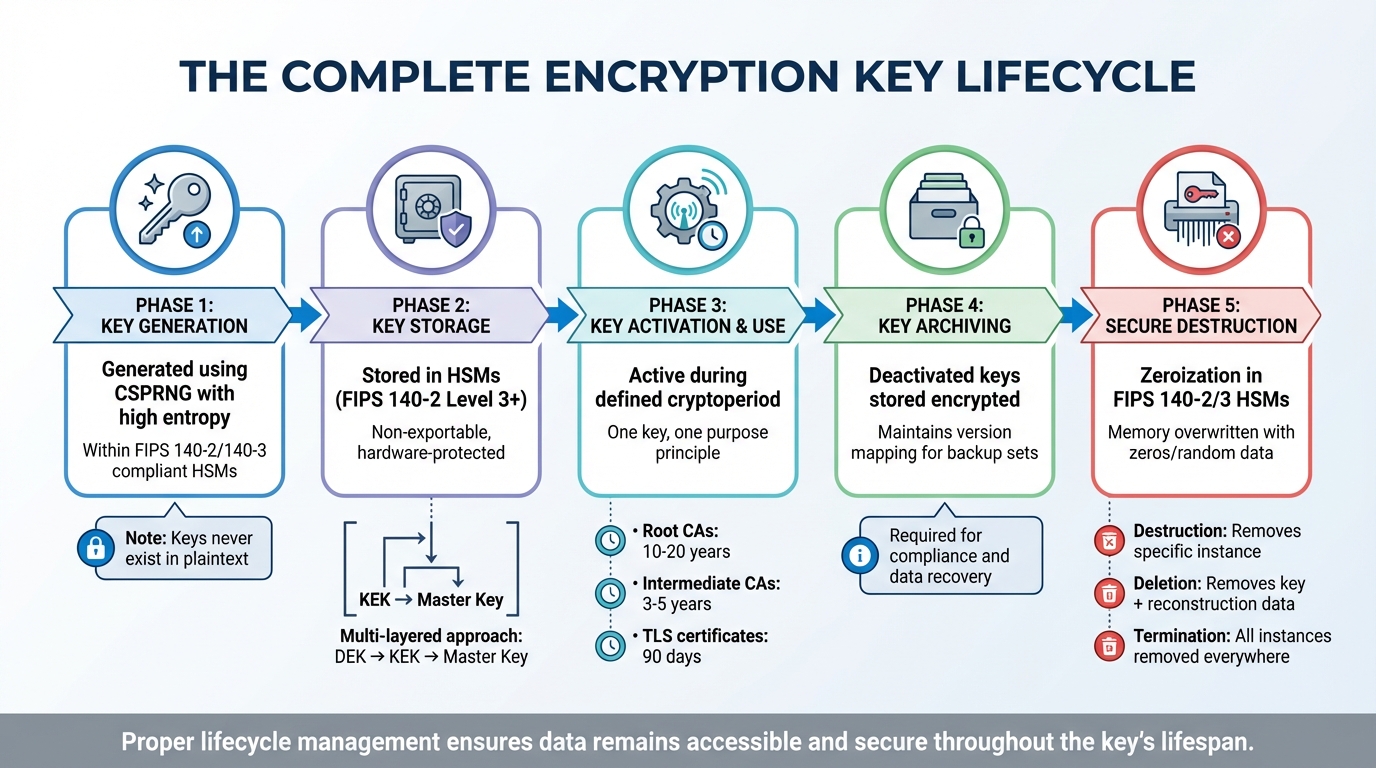 Encryption Key Lifecycle: From Generation to Secure Destruction