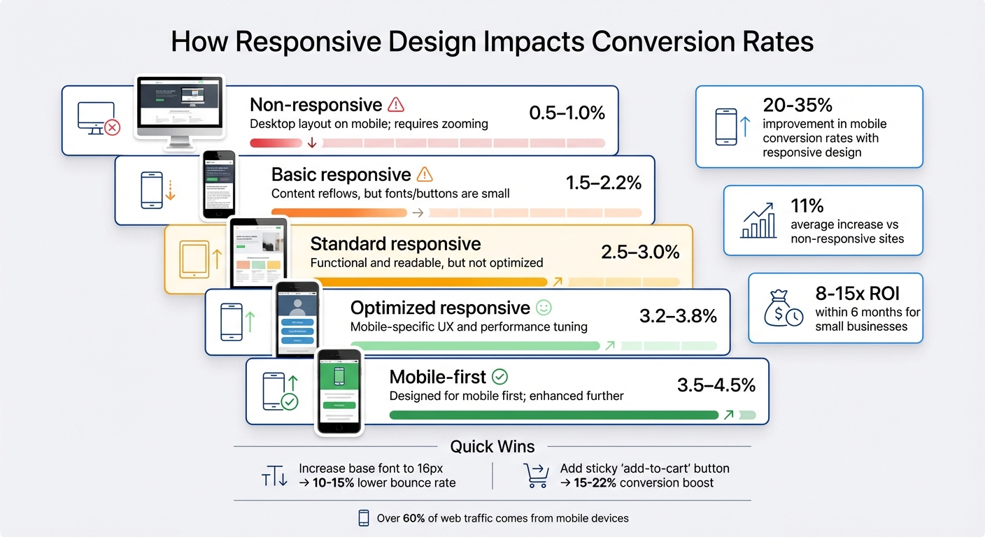 Mobile vs Desktop Conversion Rates by Responsive Design Level