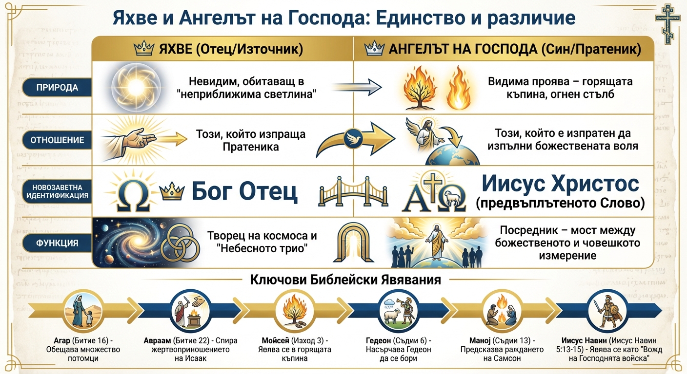 Яхве и Ангелът на Господа: Сравнение на природа, роля и функции