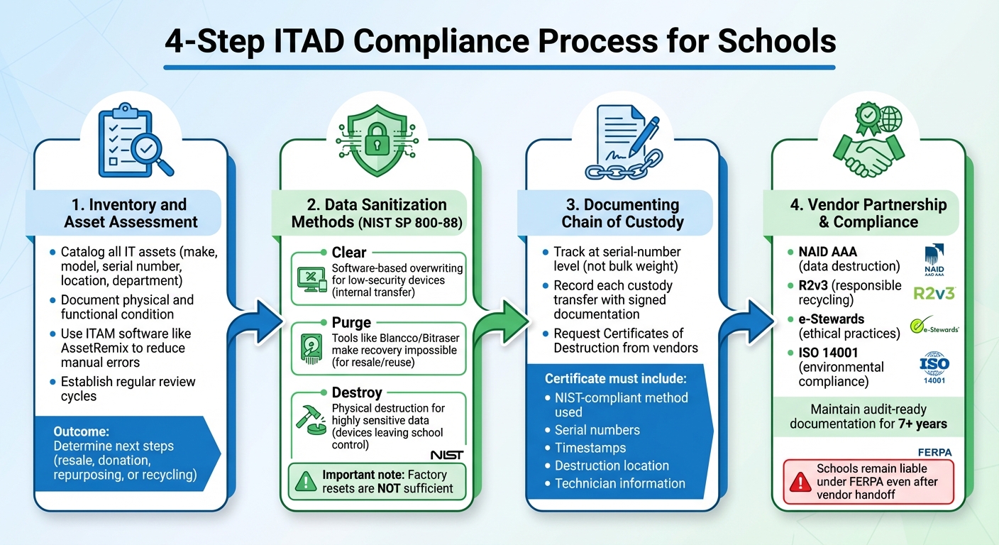 4-Step ITAD Compliance Process for Schools