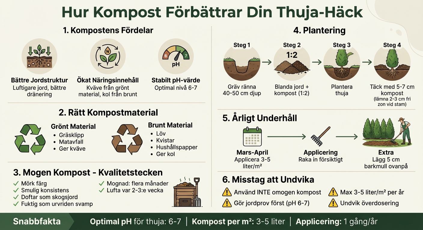 Guide för kompostering och applicering till thuja-häckar