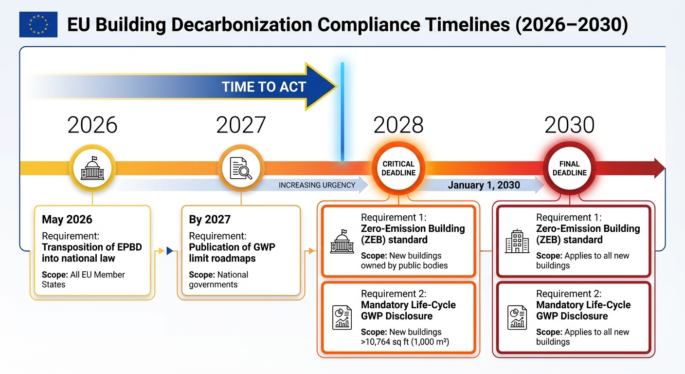 EU Building Decarbonization Compliance Deadlines 2026-2030