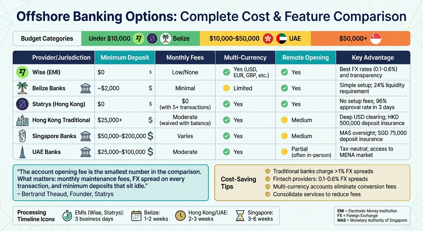 Offshore Banking Jurisdictions Comparison: Costs, Requirements and Features