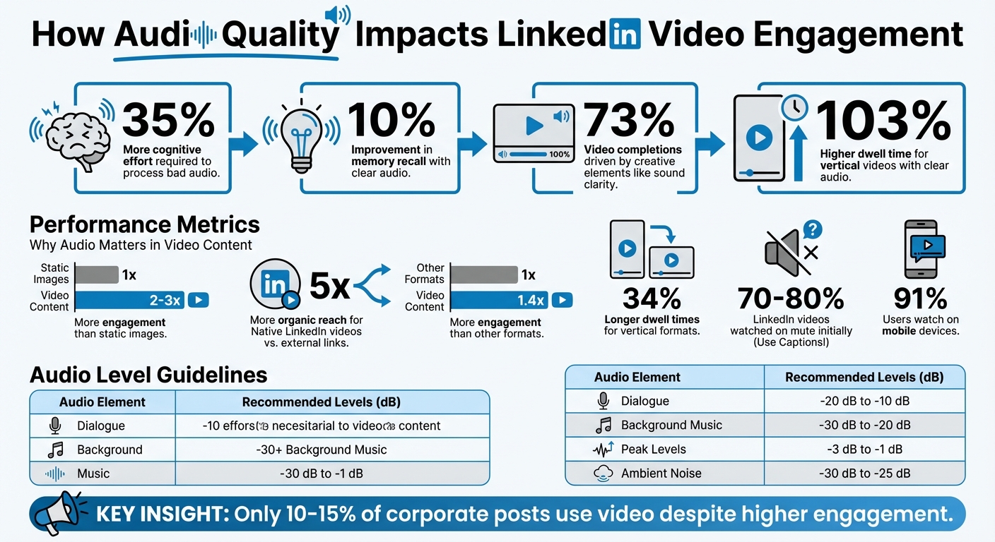 How Audio Quality Impacts LinkedIn Video Engagement: Key Statistics