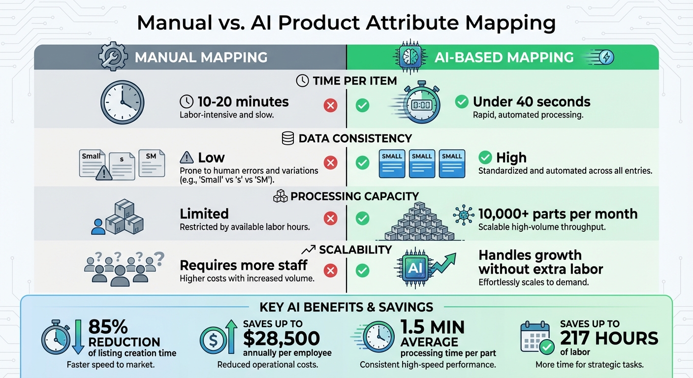 Manual vs AI Product Attribute Mapping: Time, Accuracy and Cost Comparison