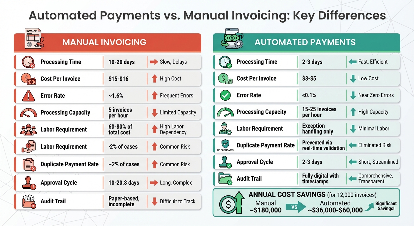 Automated Payments vs Manual Invoicing: Cost, Speed, and Accuracy Comparison