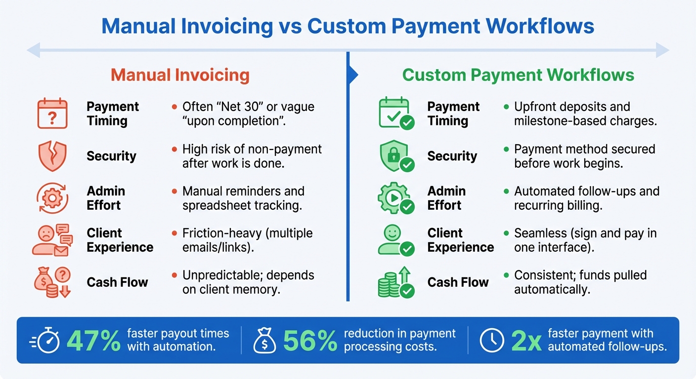Manual Invoicing vs Custom Payment Workflows Comparison