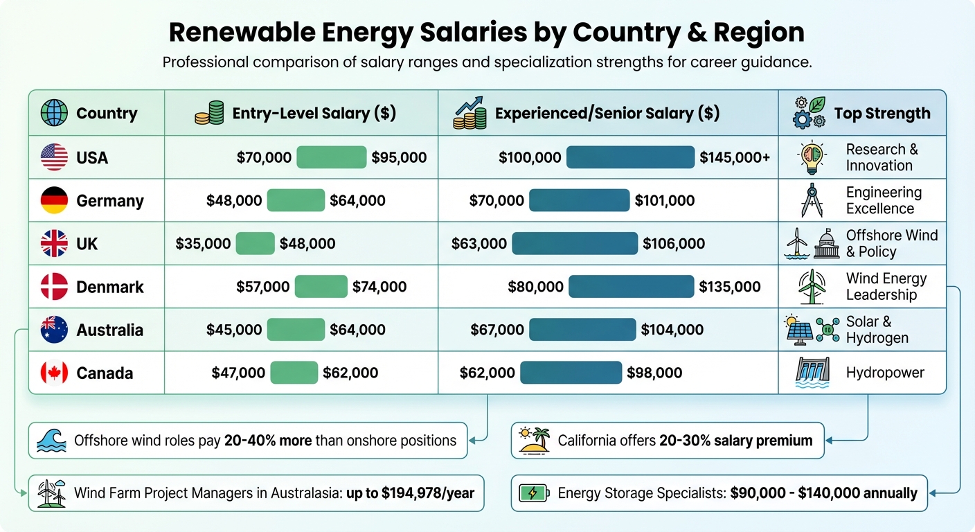 Renewable Energy Career Salaries by Country: Entry-Level to Senior Positions