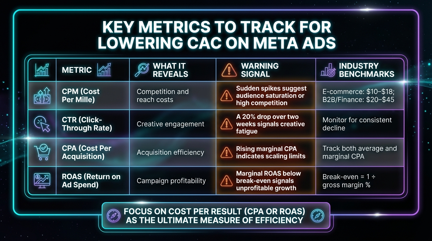 Meta Ads Key Metrics Tracking Guide: CPM, CTR, CPA, and ROAS Warning Signals
