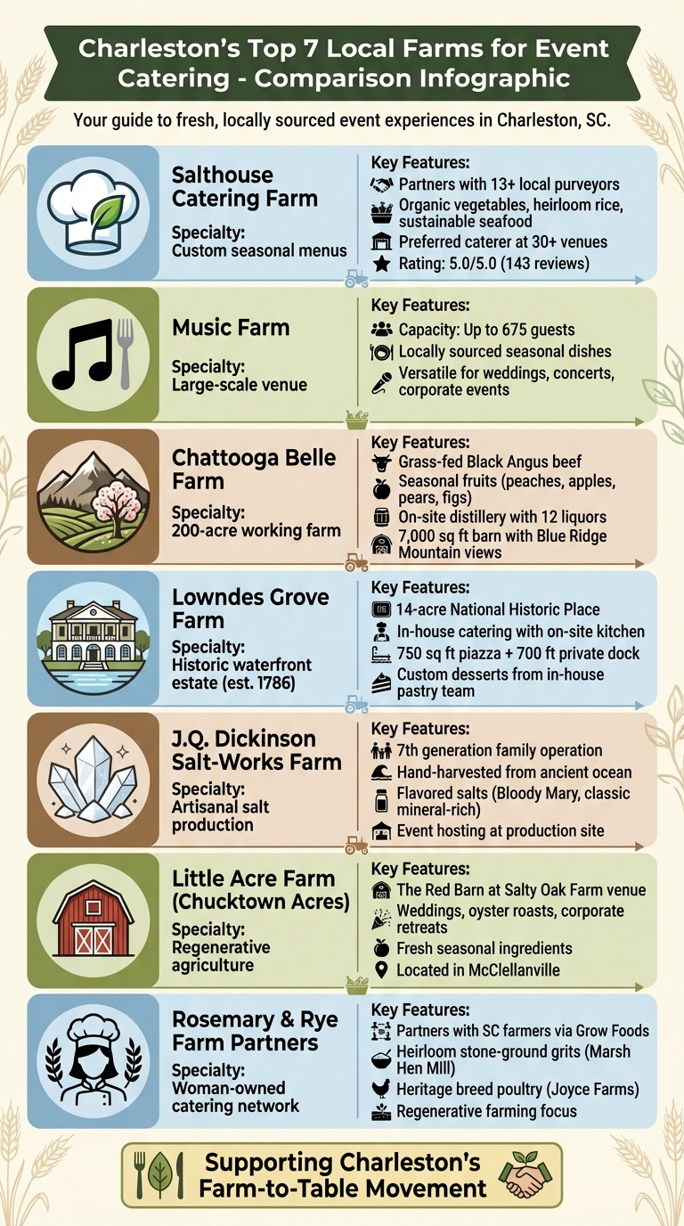Charleston Farm-to-Table Catering Comparison: Top 7 Local Farms