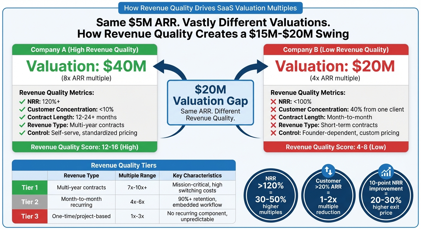 Revenue Quality Score Impact on SaaS Valuation Multiples